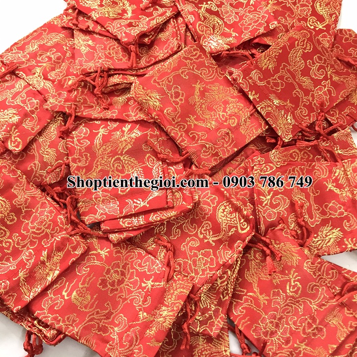 Combo 100 túi gấm long phụng size 7x9 - SP005244 